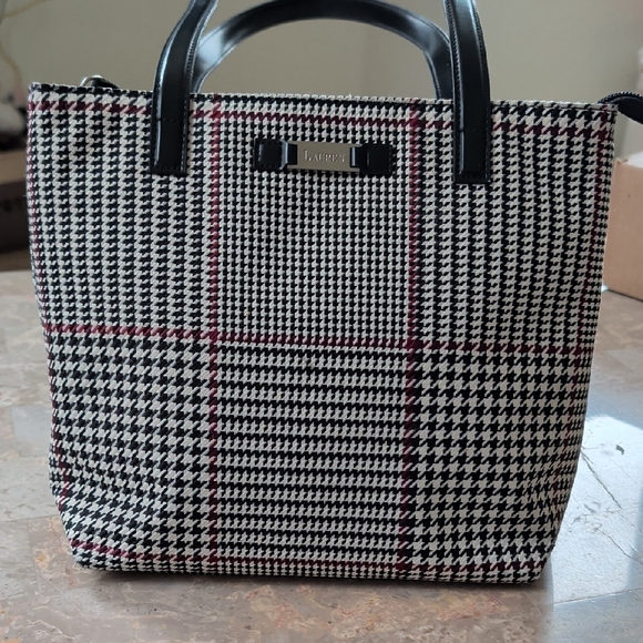 Ralph Lauren Red Black And White Purse - Picture 2 of 16